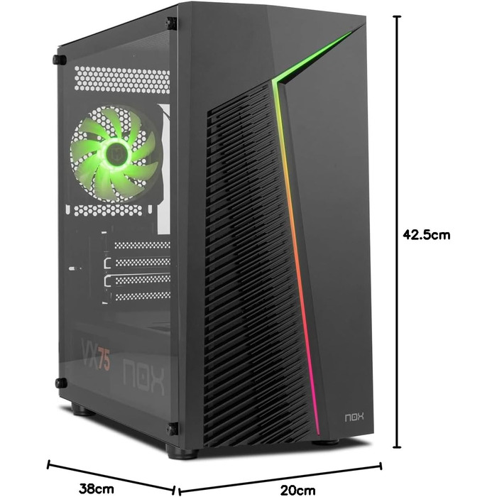 Комп'ютерний корпус INFINITITY ZETA NOX COOLBAY RX - NXCBAYRX, ATX/Micro ATX, USB 3.0, металева сітка, підтримка 3 вентиляторів, 4 HDD, відеокарта до 370 мм, чорний