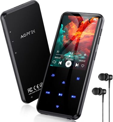 MP3-плеєр AGPTEK 64GB з Bluetooth 5.3, TFT-екраном 2.4