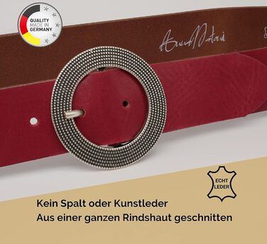 Жіночий шкіряний ремінь AnnaMatoni 4 см, Німеччина - вічний дизайн, натуральна шкіра, нікелева пряжка, червоний колір