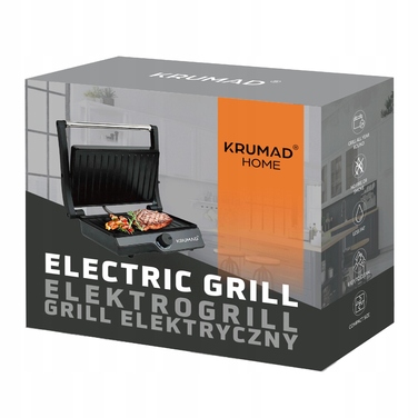 Електричний контактний гриль KRUMAD KMD159, чорний, 2000 Вт
