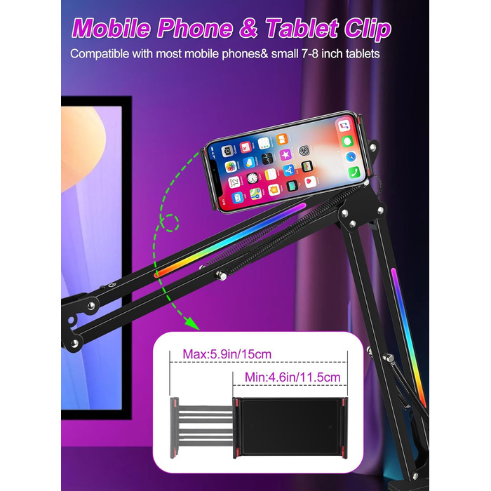 Кріплення для мікрофона YOUSHARES RGB, сумісне з Seiren Mini, V3 Mini/Chroma, Razer Seiren V2 X/Pro, Seiren X