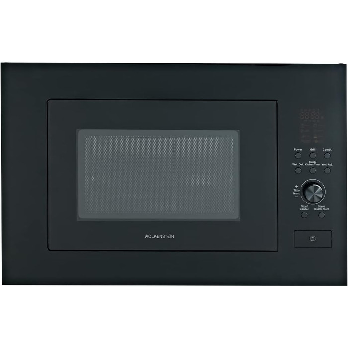 Вбудована мікрохвильова піч Wolkenstein WMW900-25GB EB | 900 Вт, 25 л, 8 програм, чорний колір
