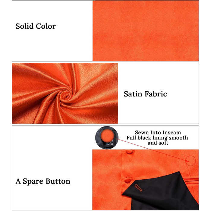 Світло-помаранчевий смокінговий жилет та краватка DiBanGu, 8-елементний комплект, для вечірніх та формальних заходів, XXL