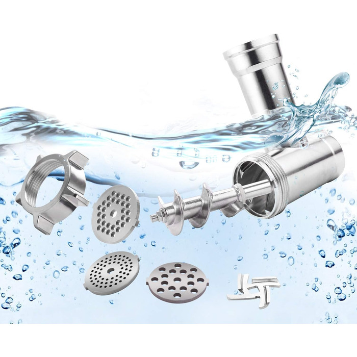 М'ясорубка електрична COOCHEER багатофункціональна 2000 Вт з насадками для ковбас, кеббе, овочів та тіста (Чорна)