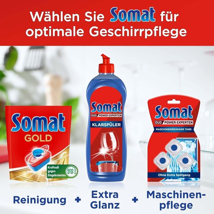 Таблетки для посудомийної машини Somat Gold, ефективне очищення при низьких температурах, проти пригорілого, 176 шт.