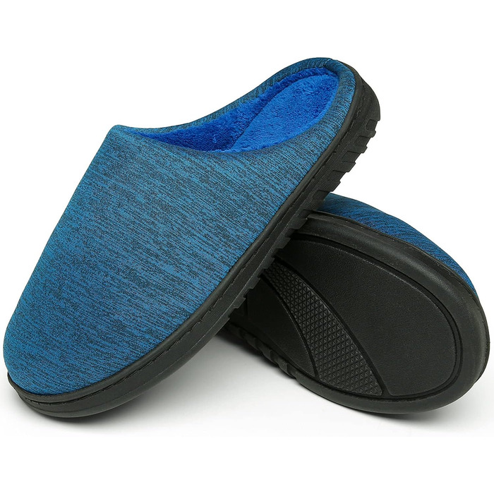 Тапочки зимові для дому жіночі/чоловічі ChayChax, тепла піна пам'яті, бавовна, блакитні (42/43 EU)