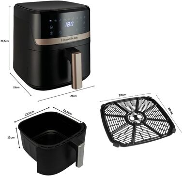 Фритюрниця Russell Hobbs SatisFry 4.3л з Rapid Air технологією, 9 програм, без масла, сенсорний дисплей