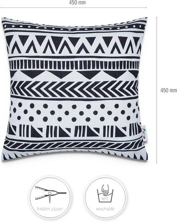 Paco Home Pillow Cover, Sofa Pillow Cover, Cushion Cover, Decorative Pillow, Throw Pillow, Couch Pillow, Modern Geometric Patterns, Color: White-Black, Sets: 4pcs Set White-black 4pcs Set