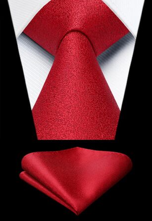 Чоловічий краватковий та нагрудний комплект HISDERN: однотонні краватки та нагрудні хустинки для вечірок та весіль, різні кольори