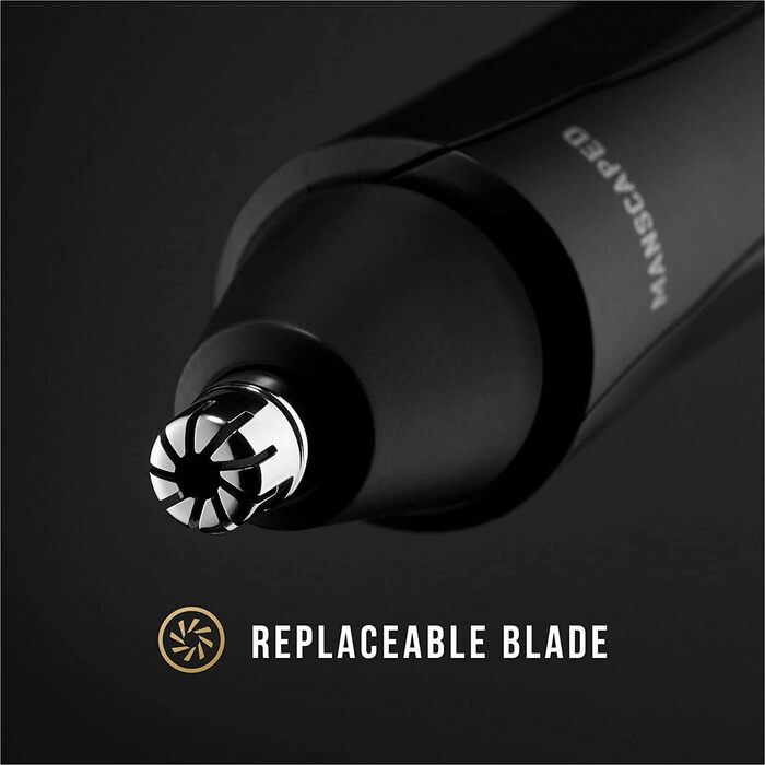 MANSCAPED® The Weed Whacker® Ear and Nose Hair Trimmer – 9,000 RPM Motor, Precision Device with Built-in Battery, Wet/Dry, Easy to Clean, Hypoallergenic Stainless Steel Replaceable Blade