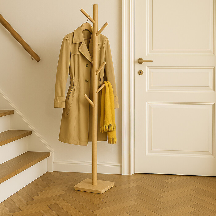 Relaxdays Bamboo Coat Rack with 8 Hooks
