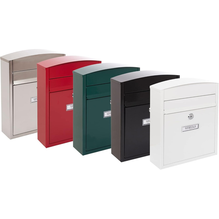 Поштовий ящик ARREGUI Compact E5731 сталевий, білий (S, DIN A5), настінний, водонепроникний, з табличкою для імені, 2 ключі, легкий монтаж