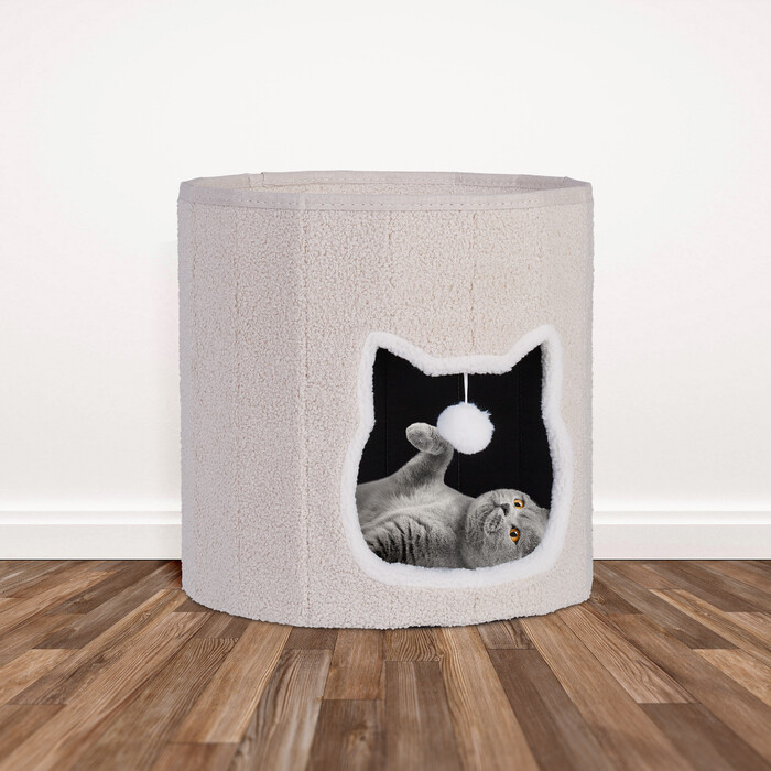 Relaxdays Foldable Cat Cave in Beige