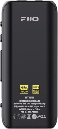 FiiO BTR15 - Портативний підсилювач/ЦАП з потужністю 340mW, чорний колір
