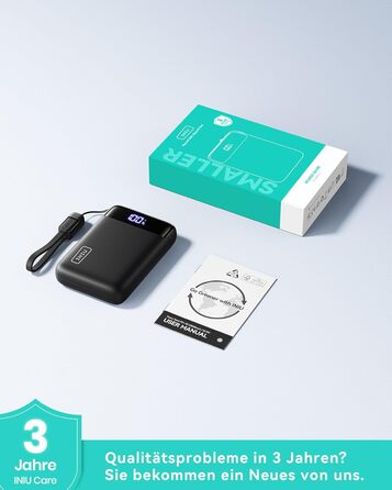 Power Bank INIU 20000mAh з швидкою зарядкою 22.5W, USB-C, для iPhone, Samsung, AirPods, iPad - зовнішній акумулятор для подорожей та кемпінгу