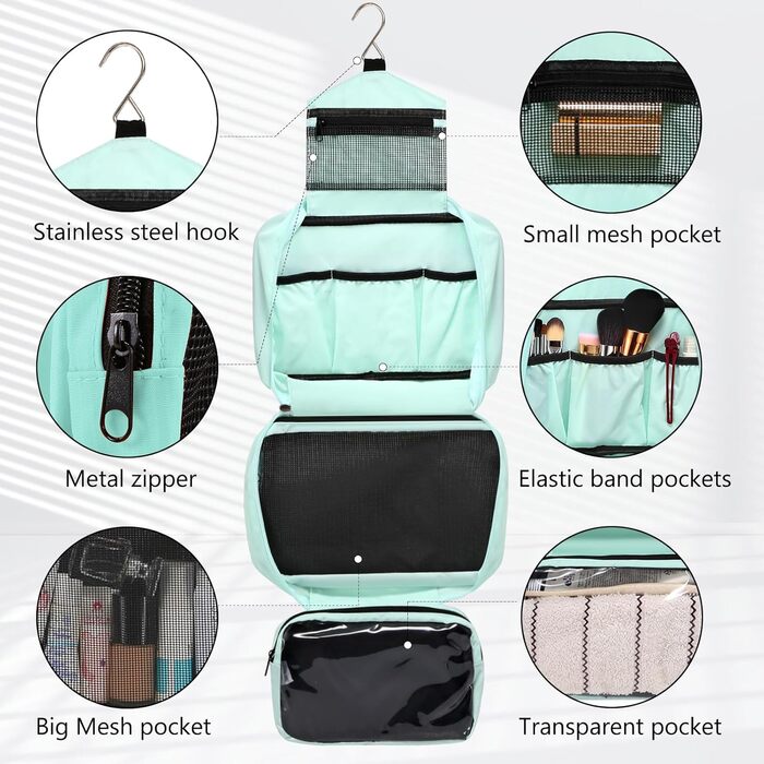 Зручна накидка на унітаз, водонепроникна, складана, портативна, для чоловіків та жінок (L, м'ятно-зелений)