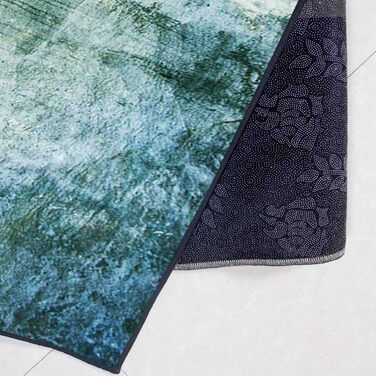 Великий килим 200x300 см для вітальні, дитячої, блакитно-зелений, сучасний, абстрактний, з антиковзаючою основою