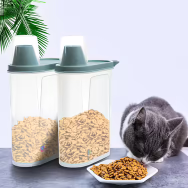 2-Pack Airtight Dog Food Storage Containers, Waterproof Storage Containers for Cat Food with Measuring Cup, Food Container Storage, 2300ml