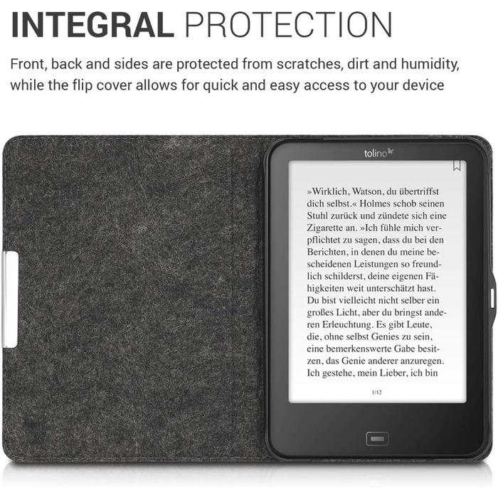 Чохол kwmobile для Tolino Vision 1/2/3/4 HD: тканинний, з принтом зірок, світло-зелений, синій, темно-сірий