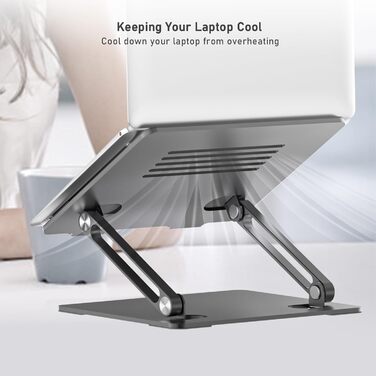 Adjustable Laptop Stand with Cooling Fan - Compatible with 11-15 inch Laptops (MacBook Pro/Air, Dell, Samsung, HP)