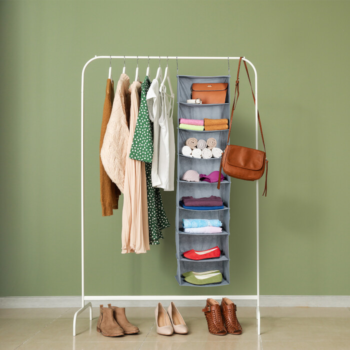 Relaxdays Hanging Shelf Closet Organizer - 8 Compartments