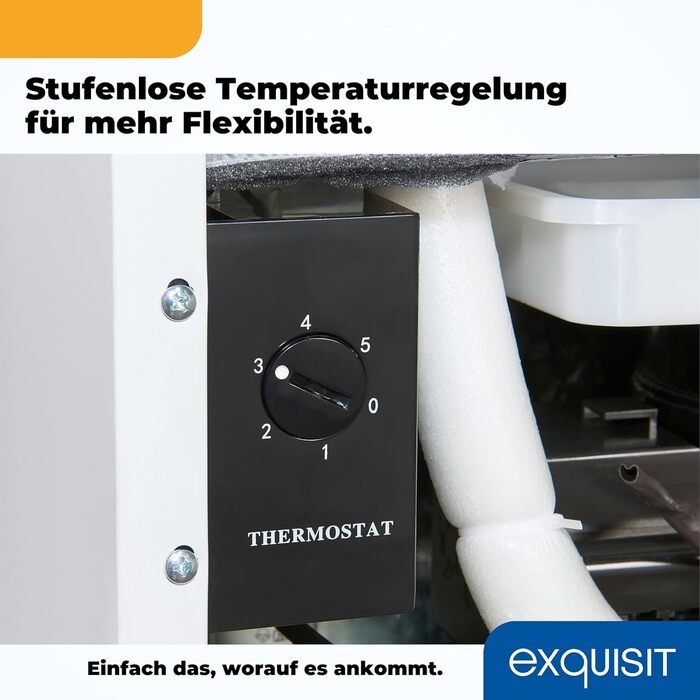 Exquisit KB505-V-040E: Міні-холодильник Exquisit 40л, білий, ширина 45 см, висота 51 см, двері відкидні, без морозильної камери