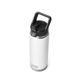 Термос-пляшка YETI Rambler 750 мл зі сталі, вакуумна ізоляція, з кришкою та трубочкою, колір Black Stone