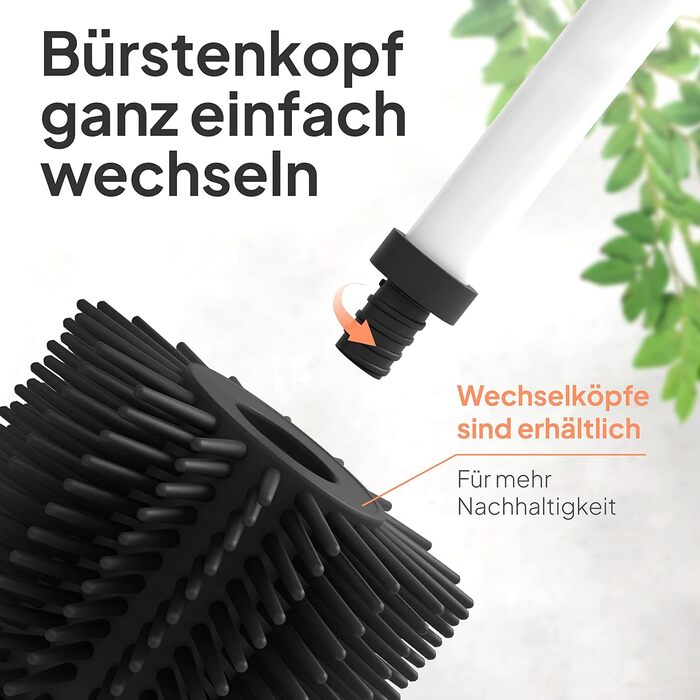 Торбінг - щітка для унітазу з нержавіючої сталі та силікону, елегантний дизайн, щітка для туалету з ефектом лотоса (Pearl White Matt)