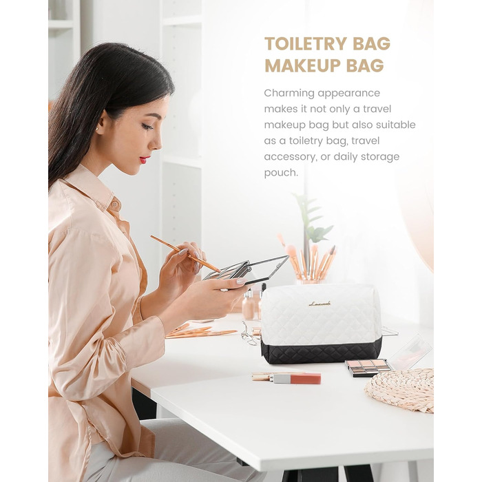 Спортивна дорожня сумка LOVEVOOK для жінок, велика, ручна поклажа, для подорожей, вихідних, сімейного відпочинку, сумка для лікарні/перевдягання, сауна, басейн, XXL, 2 шт. (Бежевий, Чорний)