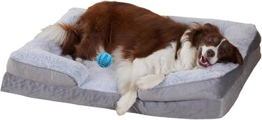 Зручне ортопедичне ліжко для собак середніх порід, хакі, 75 x 50 x 15 см. Знімне та пральне софа для тварин з антиковзким дном