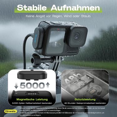 Зарядний пристрій для GoPro Hero 13 Black — 3-канальний заряд для акумуляторів з швидкою зарядкою, USB-C кабель. Сумісний з GoPro Hero 13 Black, оригінальний акумулятор (без акумулятора). Для Hero 9-13