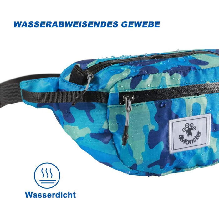 Водонепроникна поясна сумка 4Monster, ультралегка, для чоловіків та жінок, спортивна, туристична (армійсько-зелений, морський блакитний)