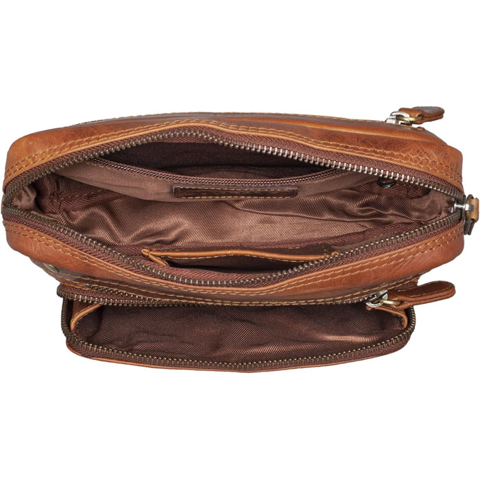 STILORD Сумка на пояс з екошкіри Vintage для чоловіків, жінок та дітей. Сумка через плече, поясна, для подорожей, фестивалів, спорту. Екстравагантний дизайн, реальна шкіра, колір: Cognac