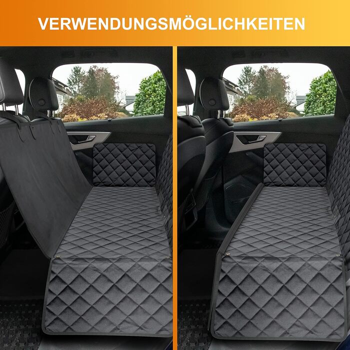 Водонепроникний килимок для собак у машину Basic Schutz Hund з боковими захистами – міцний захист для подорожей та транспортування (заднє сидіння)