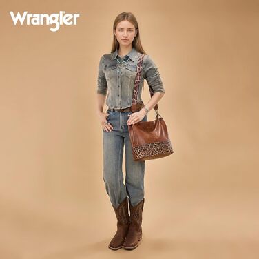 Сумка жіноча Wrangler Hobo з екошкіри, верхня ручка, крос-боді, леопардовий коричневий