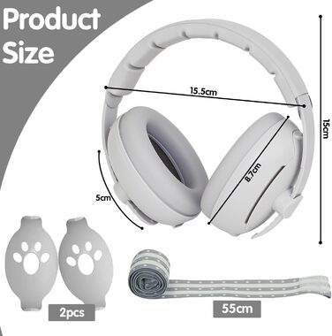 Навушники для захисту вух немовлят, 2 в 1, захист від шуму, для сну, подорожей, гучних місць