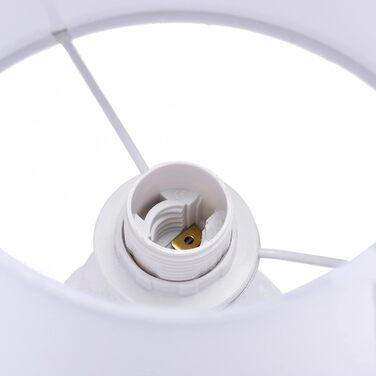 Нічна лампа 'Ліна' - керамічна настільна лампа з абажуром з тканини, сумісна з LED, цоколь E14, 230V, для вікна, дивана, підвіконня (білий/сріблястий)