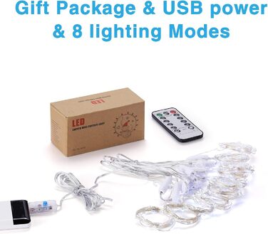 Льодогенератор 3Mx3M 300 LED, USB, з пультом та таймером, для декору приміщень, водонепроникний, білий