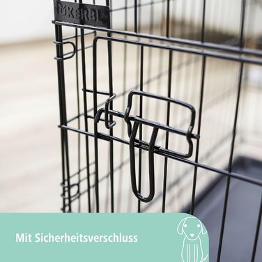 Кірбл Pet Gittertransportbox - переносна клітка для собак, чорна, метал, 63x48x57 см, з висувною пластиковою підставкою