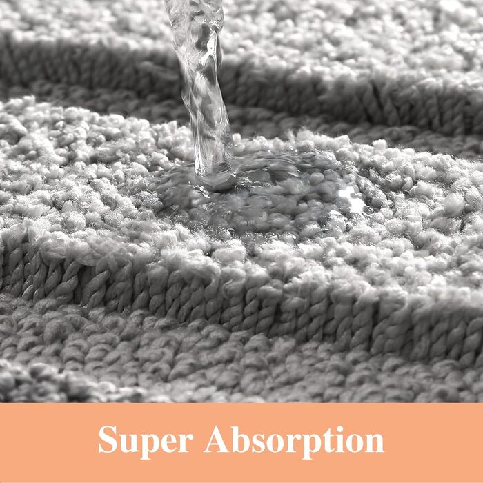 Килимок для ванної кімнати Wyewye з мікрофібри, супер вбираючий, сірий, 40 x 60 см