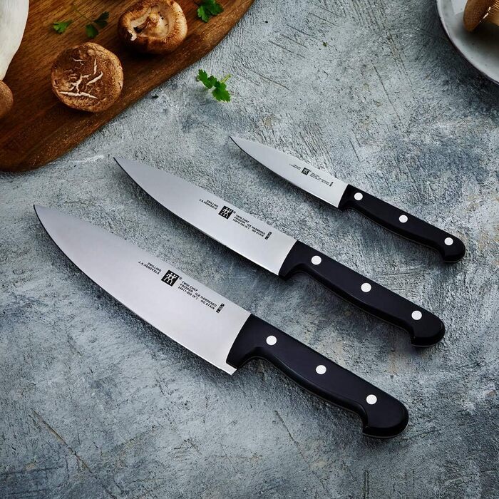 Набір кухонних ножів ZWILLING Twin Chef, 3 предмети, нержавіюча сталь, чорний, Made in Germany