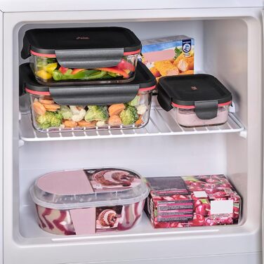 Набір контейнерів для зберігання Silit Storio (3 шт.), скляні з кришкою, герметичні, придатні для миття в посудомийній машині, для мікрохвильової печі та духовки (без кришки)