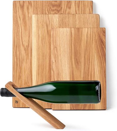 Cutting and Serving Board made of high-quality oak, 40 x 30 cm | Antibacterial kitchen board from Europe | Serving board, breakfast board, solid wood board
