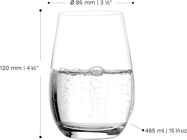 Stölzle Lausitz Water Glasses Event 6-Piece Set 465 ml – All-Purpose Glasses for Water, Juice & Cocktails – High-Quality Drinking Glasses Made of Lead-Free Crystal Glass – Dishwasher & Shock-Resistant, Made in Germany