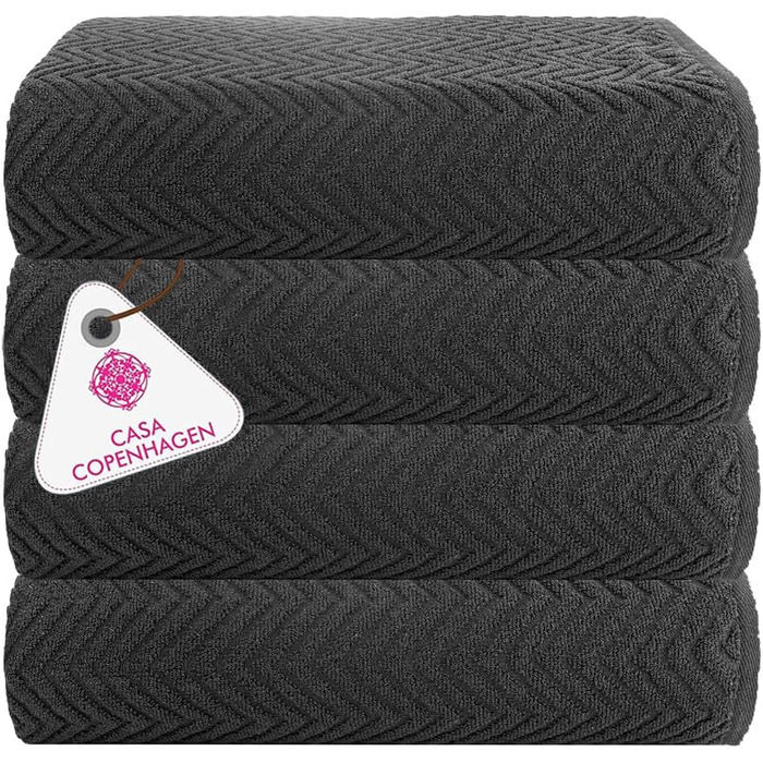 Рушники Casa Copenhagen Bora Bora: комплект з 4 шт. з бавовни, 76x152 см, для басейну, душу та пляжу. Яскраві кольори: рожевий, червоний, жовтий, блакитний (сірий). Дизайн Данії.