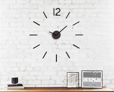Настінний годинник Umbra Blink, сучасний мінімалістичний дизайн, DIY кварцовий механізм, без рамки, самоклеючі цифри, металева, чорна, для кухні, офісу, спальні, вітальні