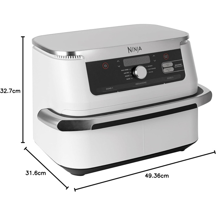 Аерофритюрниця Ninja Foodi FlexDrawer AF500EUWH з двозонною корзиною, біла