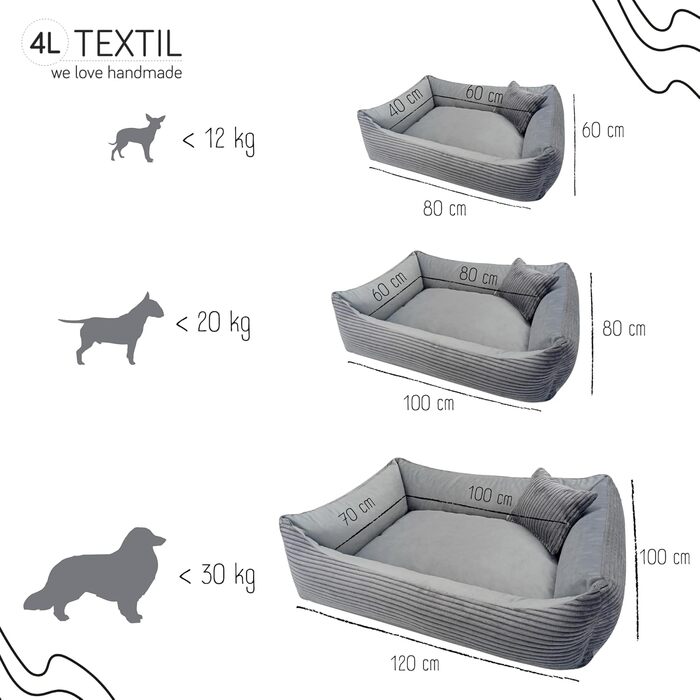М'яке ліжко для собак 4L Textil Molly, корзина для собак, подушка для собак та котів, корзинка для собак, мохет (60x40 см, зелений)