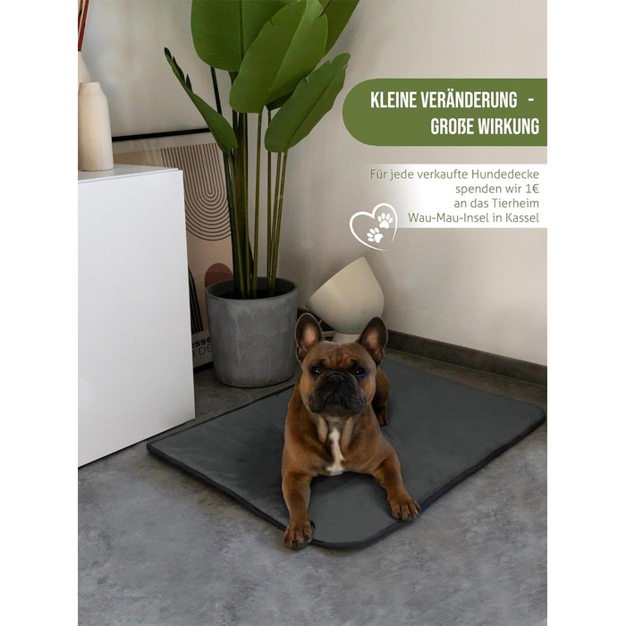 М'яка підстилка для собак Normani - килимок для тварин з екологічного матеріалу, 40x50 см, 60x80 см, 70x100 см (Антрацит)