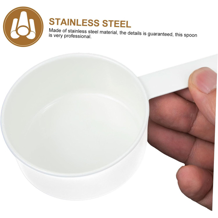 Cabilock 2 Sets Stainless Steel Measuring Spoons Kitchen Machine Cookware Easy Cleaning Utensils Gadgets Measuring Cups Spoons For Coffee Powder Measuring Spoons For Home Stainless Steel White 4 Pieces * 2
